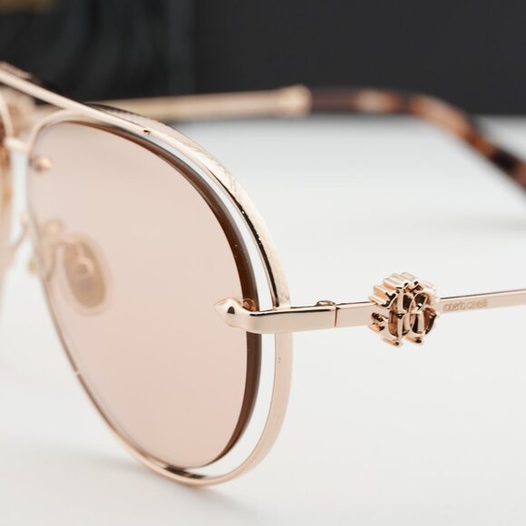 Roberto Cavalli SRC032M 8FCG Aviator Sunglasses - Gold/Orange main image 10